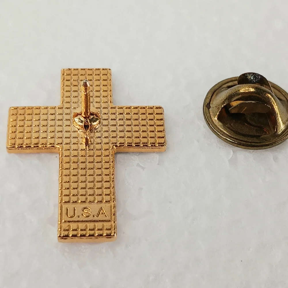 Lapel Pin American Flag Cross Vintage